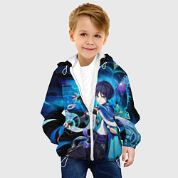 Куртка с капюшоном детская Странник: Genshin impact, цвет: 3D-белый — фото 2