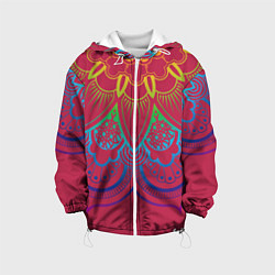 Куртка с капюшоном детская Viva magenta mandala, цвет: 3D-белый