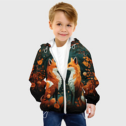 Куртка с капюшоном детская Две лисоньки в стиле Folk Art, цвет: 3D-белый — фото 2