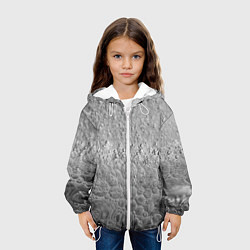 Куртка с капюшоном детская Серая поверхность жидкой планеты, цвет: 3D-белый — фото 2