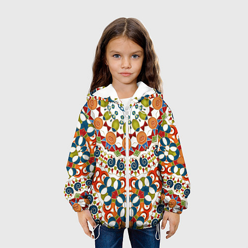 Детская куртка Разноцветный этнический орнамент / 3D-Белый – фото 3
