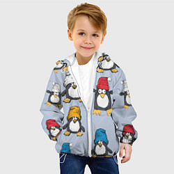 Куртка с капюшоном детская Смешные пингвины, цвет: 3D-белый — фото 2