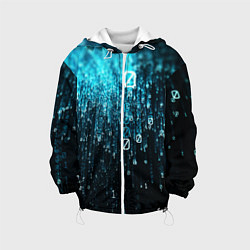 Куртка с капюшоном детская Двоичный код, цвет: 3D-белый