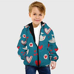 Куртка с капюшоном детская Корабль любви, цвет: 3D-черный — фото 2