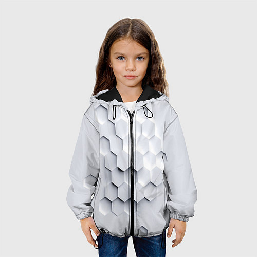 Детская куртка Серый соты / 3D-Черный – фото 3