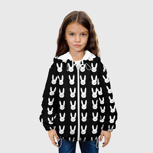 Детская куртка Bunny pattern black / 3D-Белый – фото 3