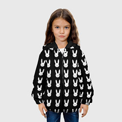 Куртка с капюшоном детская Bunny pattern black, цвет: 3D-черный — фото 2
