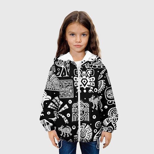 Детская куртка Знаки племени Майя / 3D-Белый – фото 3