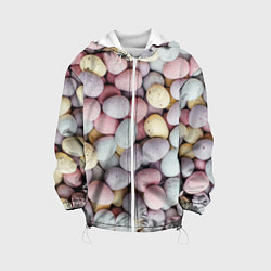 Куртка с капюшоном детская Абстрактное множество чистых и светлых камней, цвет: 3D-белый