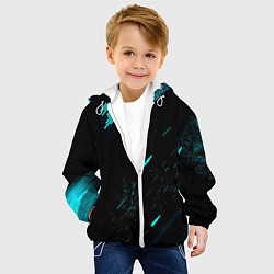 Куртка с капюшоном детская Abstraction Line blue, цвет: 3D-белый — фото 2