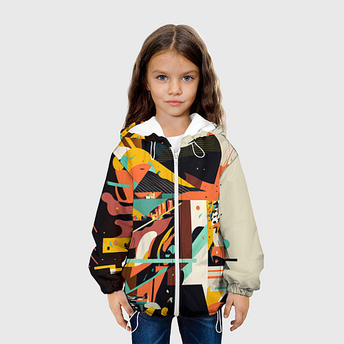 Детская куртка Авангардная геометрическая композиция / 3D-Белый – фото 3