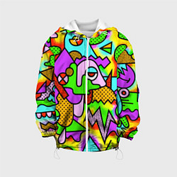 Куртка с капюшоном детская Psychedelic acid, цвет: 3D-белый