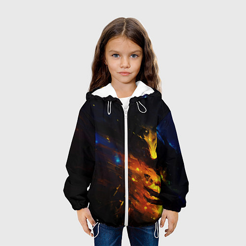 Детская куртка Dark Souls в огне / 3D-Белый – фото 3