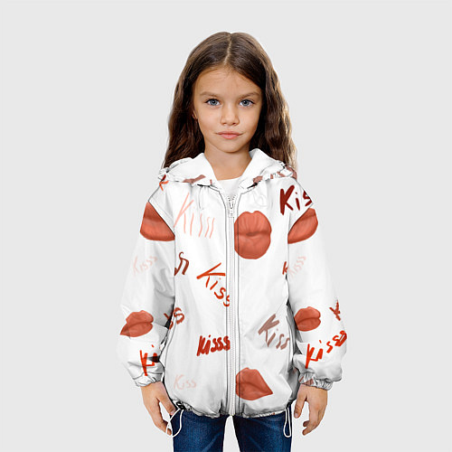 Детская куртка Поцелуйчики / 3D-Белый – фото 3