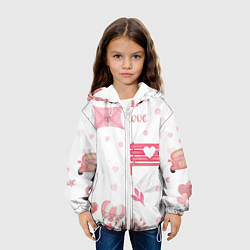 Куртка с капюшоном детская Нежная любовь, цвет: 3D-белый — фото 2