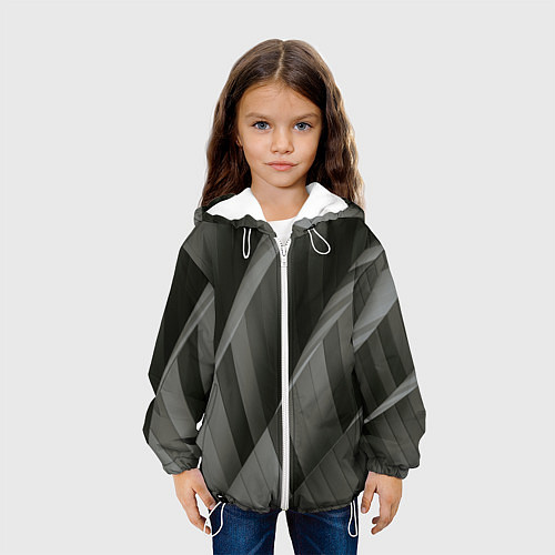 Детская куртка Абстрактные серые острые металлические листы / 3D-Белый – фото 3