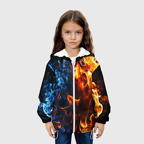 Детская куртка Битва огней - два пламени / 3D-Белый – фото 3