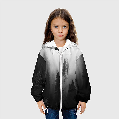 Детская куртка Красивый лес и туман / 3D-Белый – фото 3
