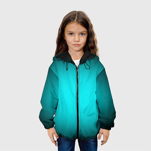 Детская куртка Неоновый синий градиент / 3D-Черный – фото 3