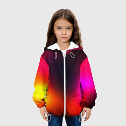 Куртка с капюшоном детская Абстрактная текстура, цвет: 3D-белый — фото 2