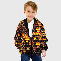 Куртка с капюшоном детская Медовые пчелиные соты, цвет: 3D-черный — фото 2