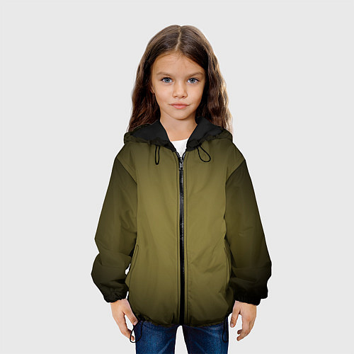 Детская куртка Градиент хаки / 3D-Черный – фото 3