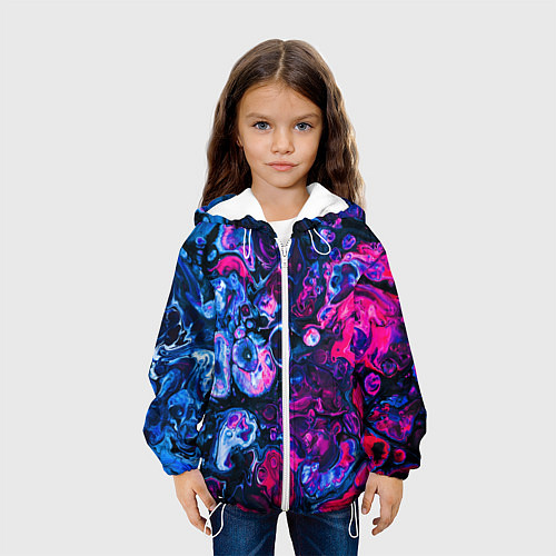 Детская куртка Сине-малиновая горная порода / 3D-Белый – фото 3
