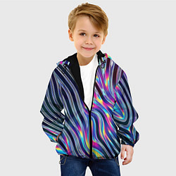 Куртка с капюшоном детская Металлический блеск, цвет: 3D-черный — фото 2