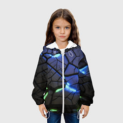 Куртка с капюшоном детская Светящаяся лава, цвет: 3D-белый — фото 2