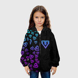 Куртка с капюшоном детская Big bang half neon pattern, цвет: 3D-черный — фото 2