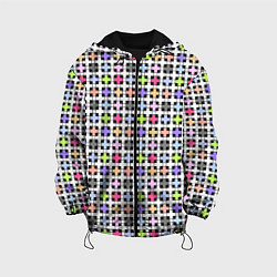 Куртка с капюшоном детская Разноцветный геометрический рисунок, цвет: 3D-черный