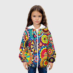Куртка с капюшоном детская Психоделика калейдоскоп, цвет: 3D-белый — фото 2