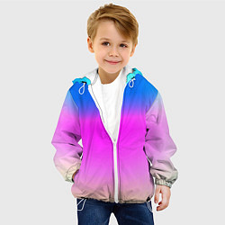 Куртка с капюшоном детская Неоновые краски космоса, цвет: 3D-белый — фото 2