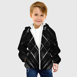 Куртка с капюшоном детская Hexagon Black, цвет: 3D-белый — фото 2