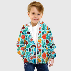Куртка с капюшоном детская Colorful patterns, цвет: 3D-белый — фото 2