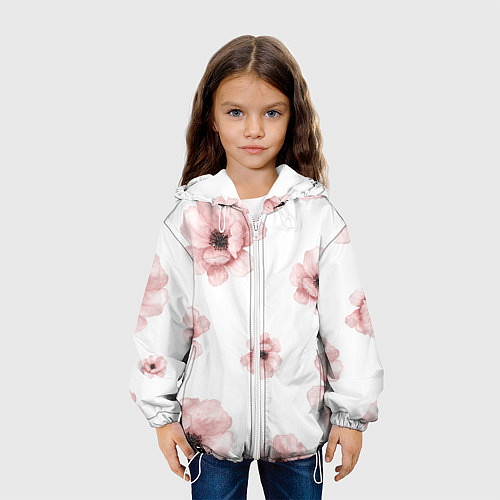Детская куртка Цветок сакуры на белом фоне / 3D-Белый – фото 3