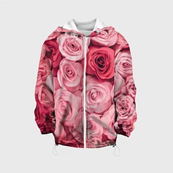 Куртка с капюшоном детская Чайная пыльная роза - нежно розовый цветок, цвет: 3D-белый