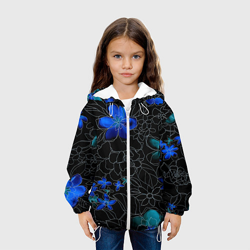 Детская куртка Неоновые цветы / 3D-Белый – фото 3
