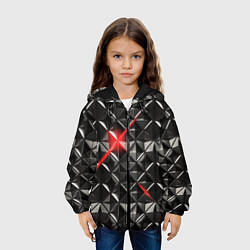 Куртка с капюшоном детская Металлические плитки, цвет: 3D-черный — фото 2