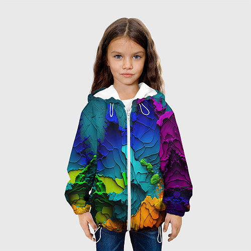 Детская куртка Взрыв красок / 3D-Белый – фото 3