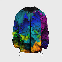 Куртка с капюшоном детская Взрыв красок, цвет: 3D-черный