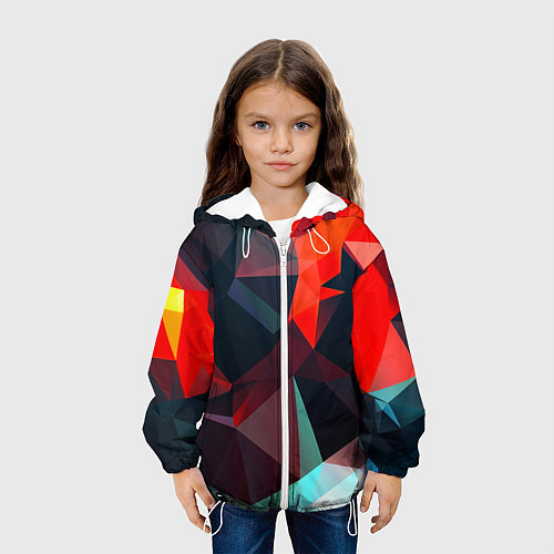 Детская куртка Абстрактное стекло осколки / 3D-Белый – фото 3