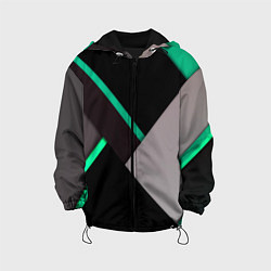 Куртка с капюшоном детская Спортивная геометрия линии, цвет: 3D-черный