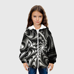 Куртка с капюшоном детская Abstract fractal grey, цвет: 3D-белый — фото 2