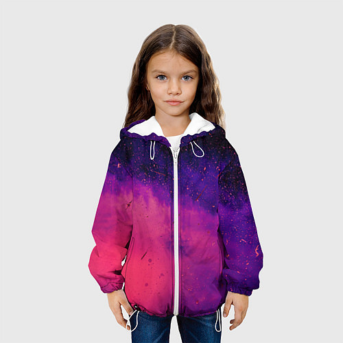 Детская куртка Фиолетовый космос / 3D-Белый – фото 3