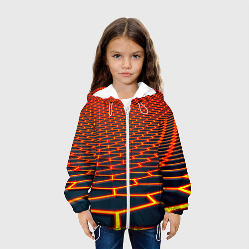 Детская куртка Honeycomb yellow cyber / 3D-Белый – фото 3