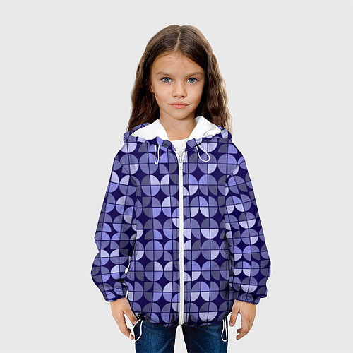 Детская куртка Фиолетовая геометрия Ретро паттерн / 3D-Белый – фото 3