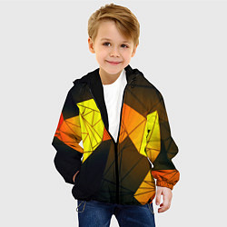 Куртка с капюшоном детская Абстрактная геометрия фигур, цвет: 3D-черный — фото 2
