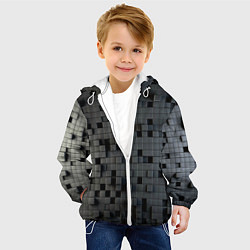 Куртка с капюшоном детская Digital pixel black, цвет: 3D-белый — фото 2