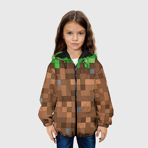 Детская куртка Блоки майнкрафта / 3D-Черный – фото 3